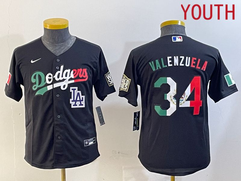 Youth Los Angeles Dodgers #34 Valenzuela Black Game 2024 Nike MLB Jersey style 10296->youth mlb jersey->Youth Jersey
